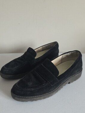 FRANCO SARTO | Carol 3 black suede lug sole loafers SZ 8M